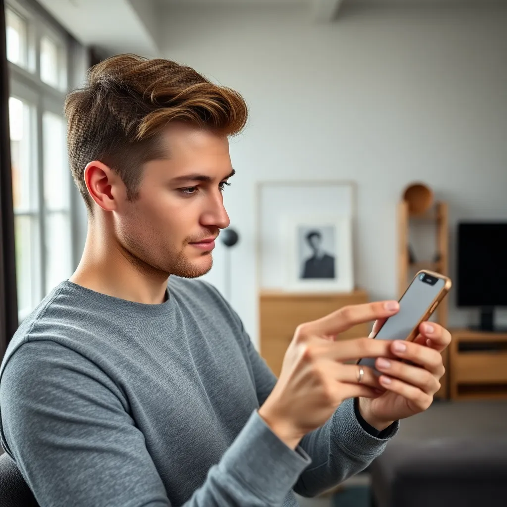 Jonge professional die digitale budgetapps gebruikt